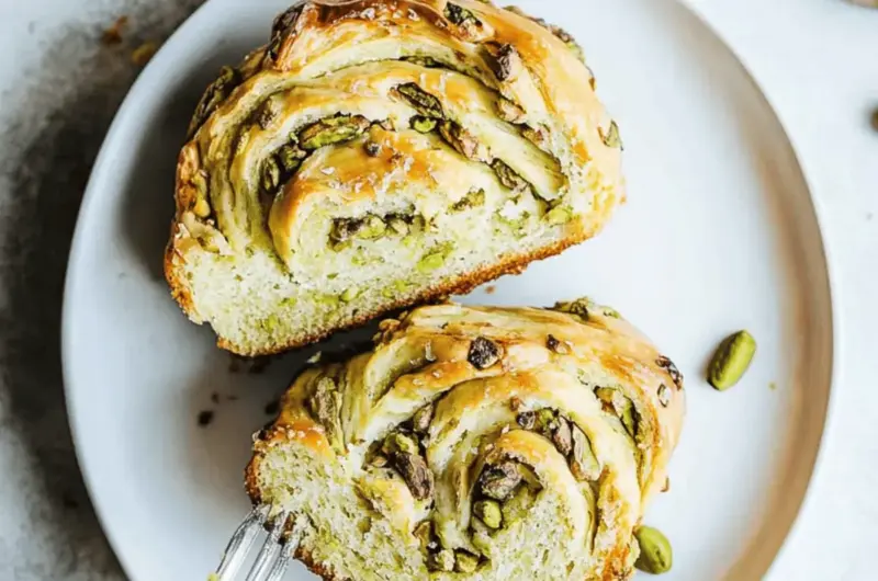 White Chocolate Pistachio Babka