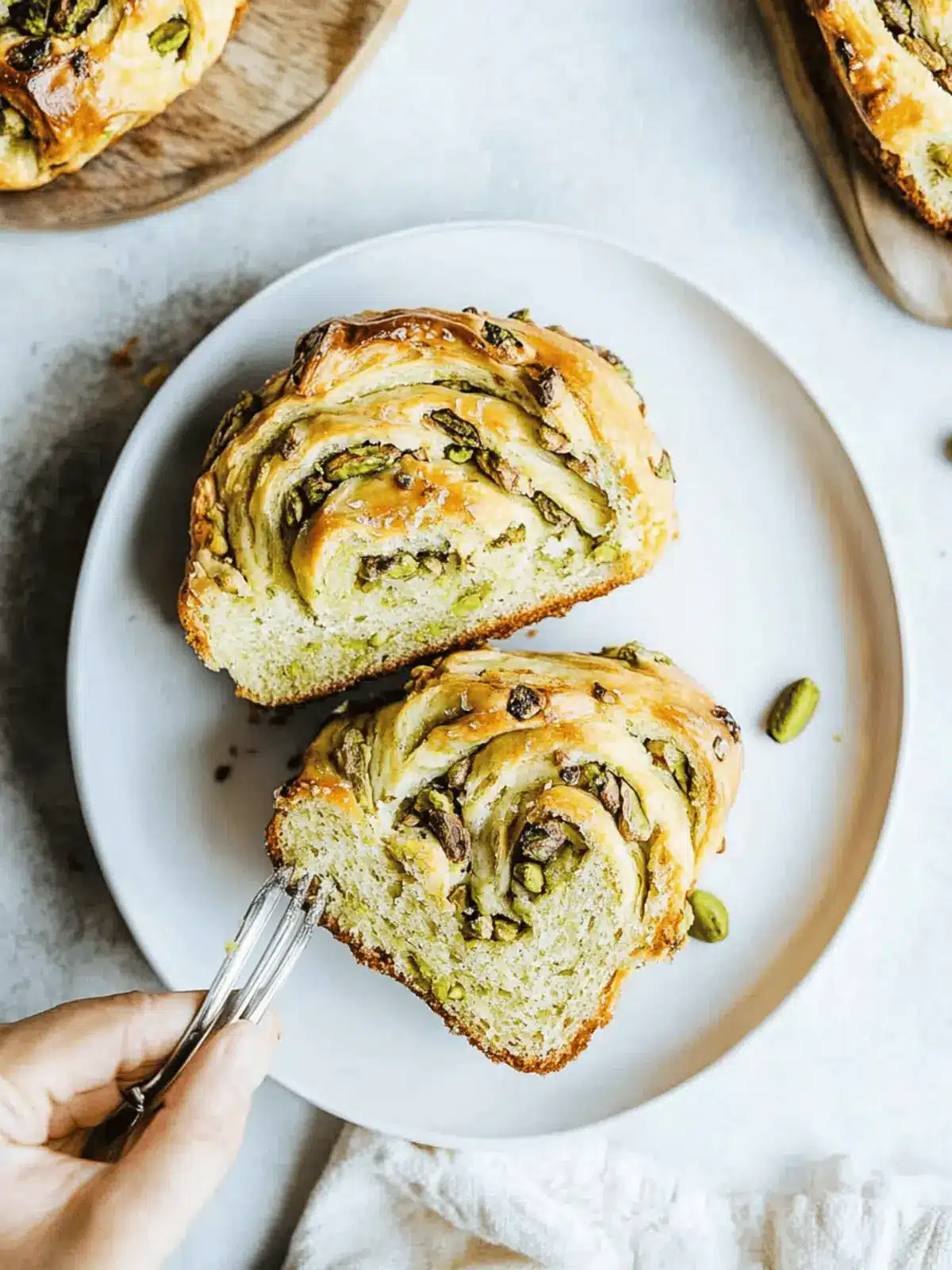 White Chocolate Pistachio Babka