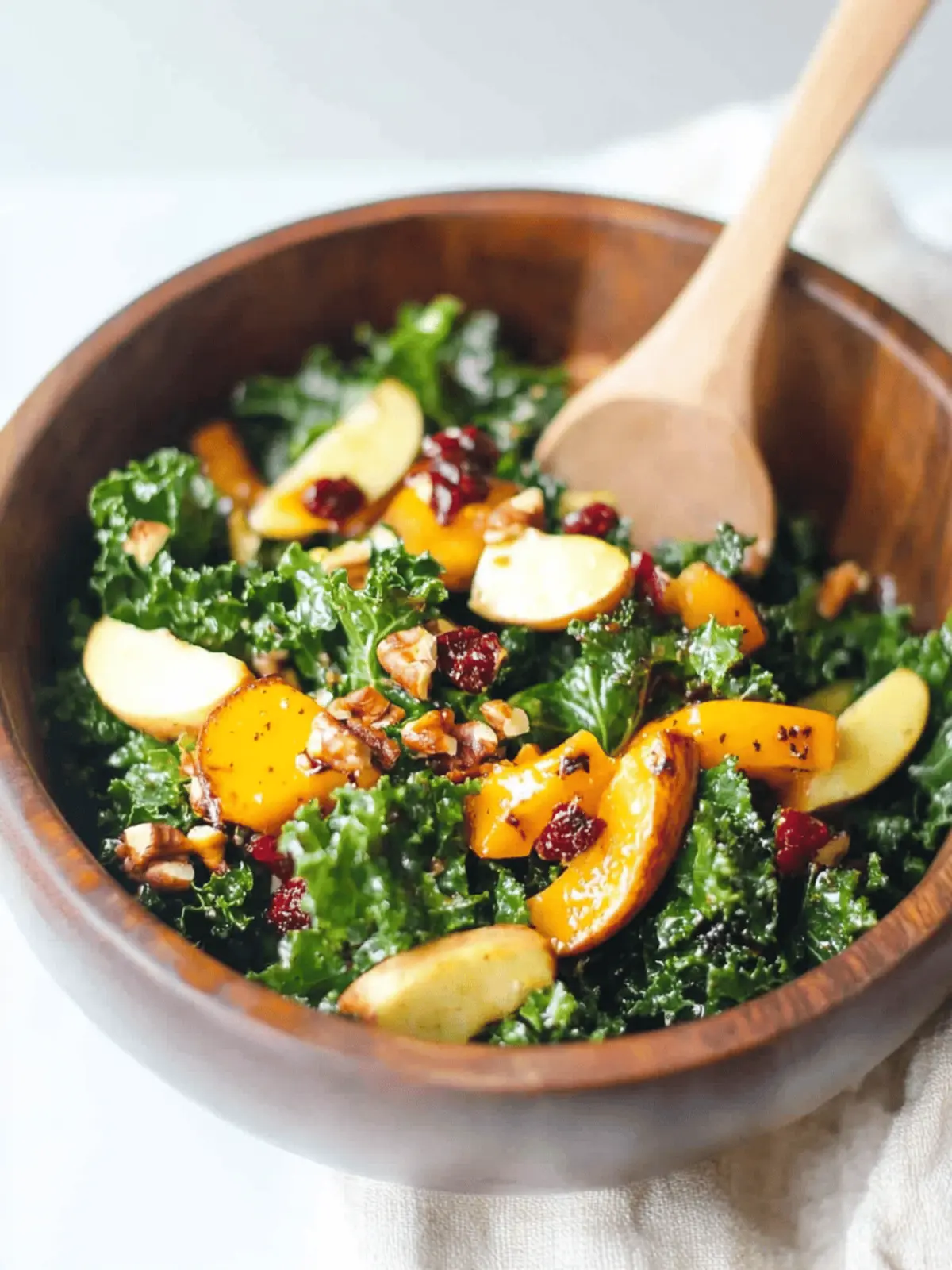 Autumn Kale Salad with Maple Balsamic Vinaigrette