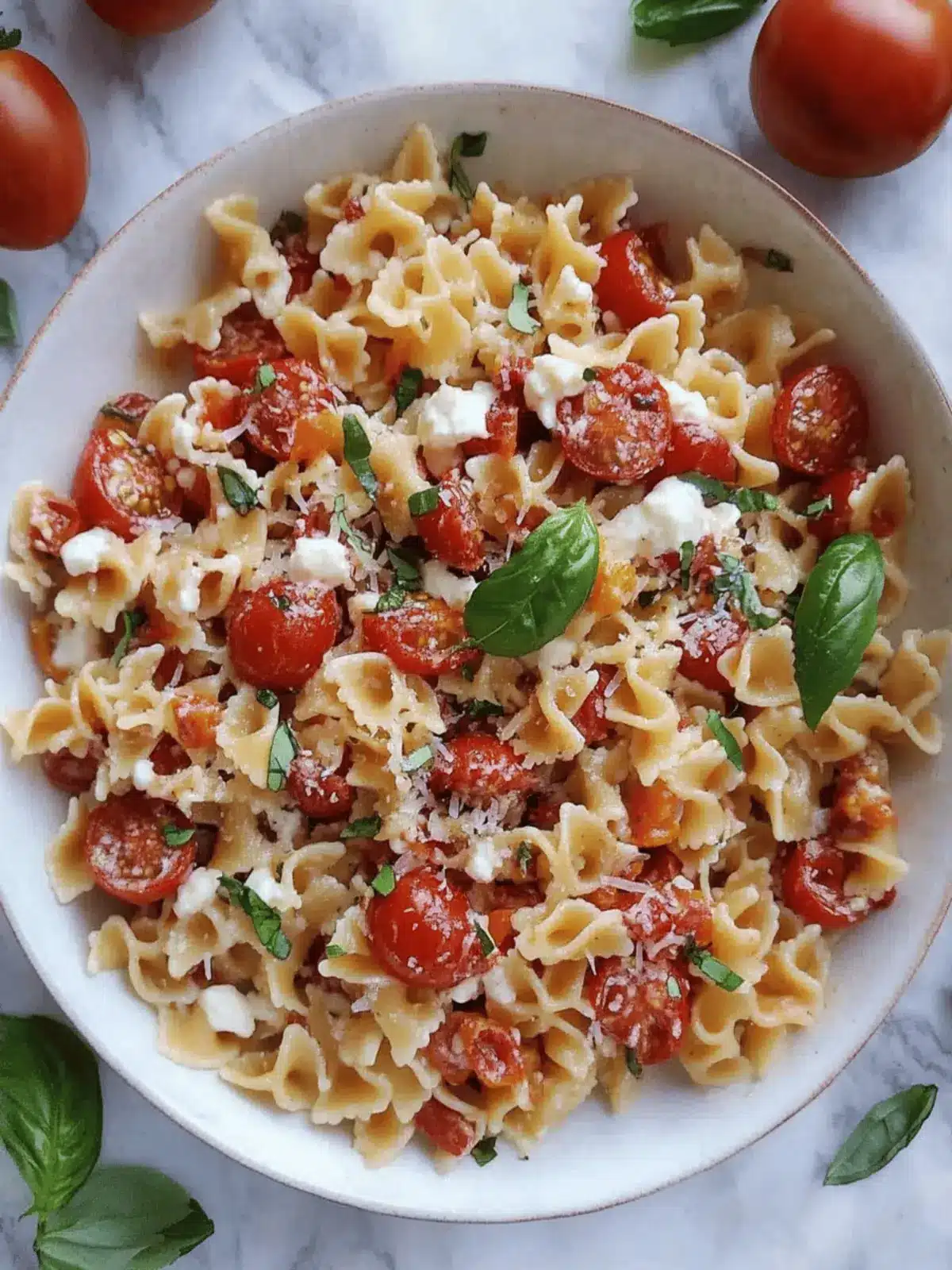 Cherry Tomato Bruschetta Pasta Salad