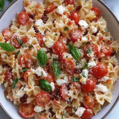 Cherry Tomato Bruschetta Pasta Salad