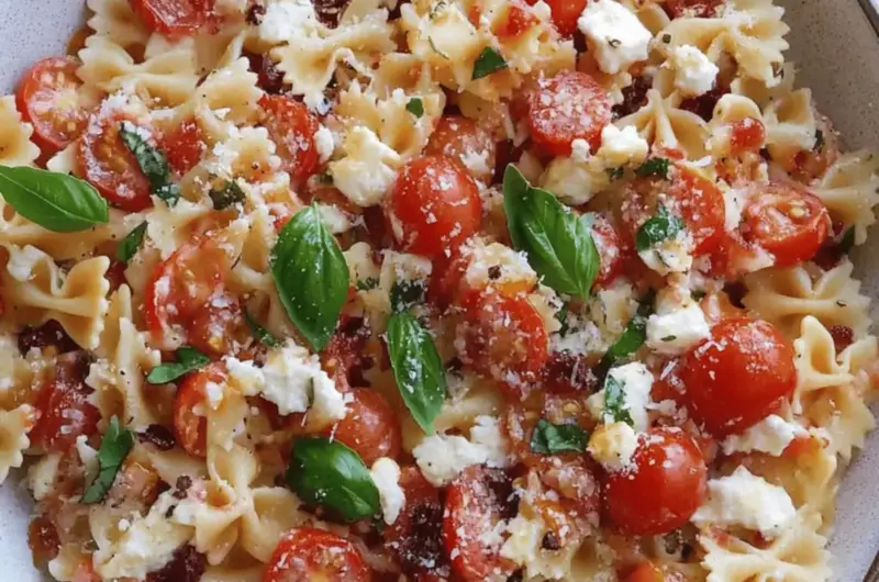 Cherry Tomato Bruschetta Pasta Salad