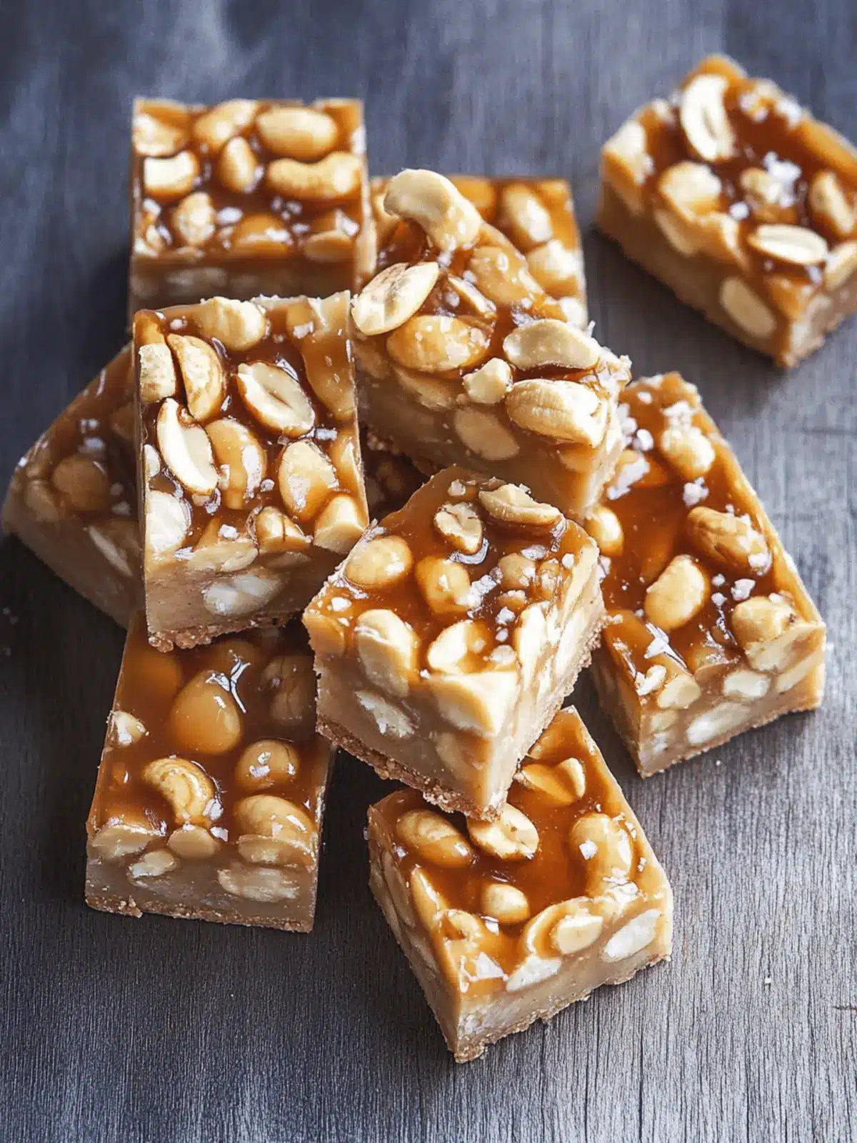 Salted Caramel Cashew Bars