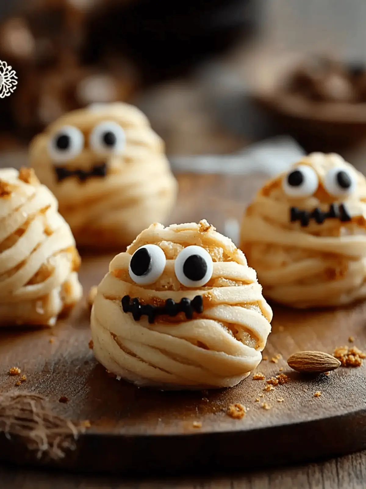 Mummy Wrapped Cheesecake Bites
