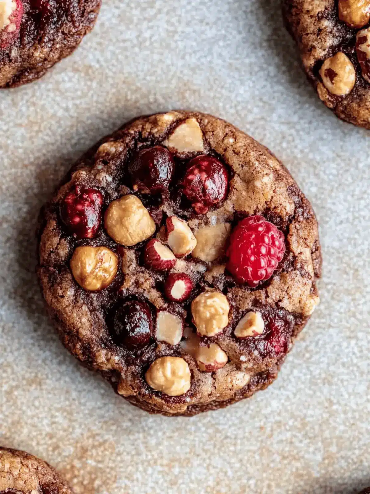French Style Chocolate Raspberry Hazelnut Cookies
