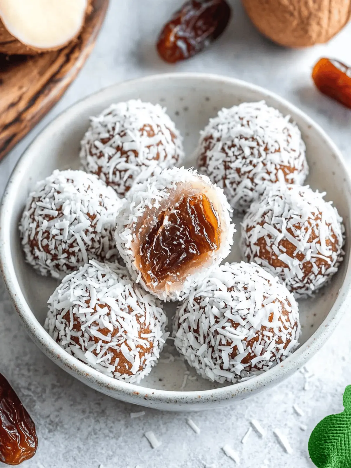 3 Ingredient Coconut Date Rolls