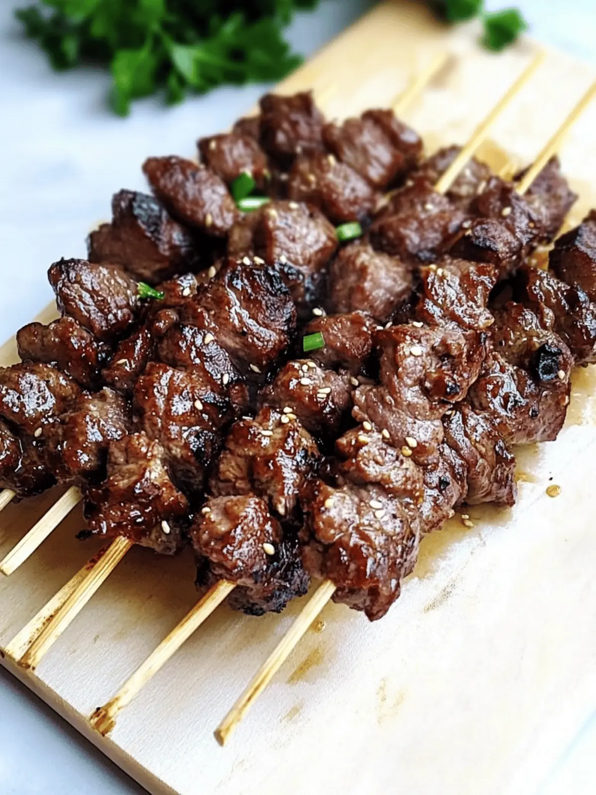 Teriyaki Sesame Beef Skewers