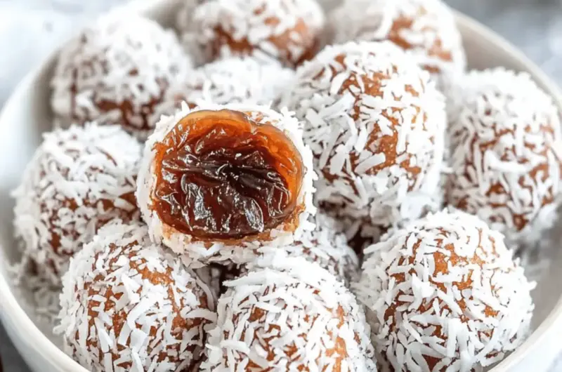 3 Ingredient Coconut Date Rolls