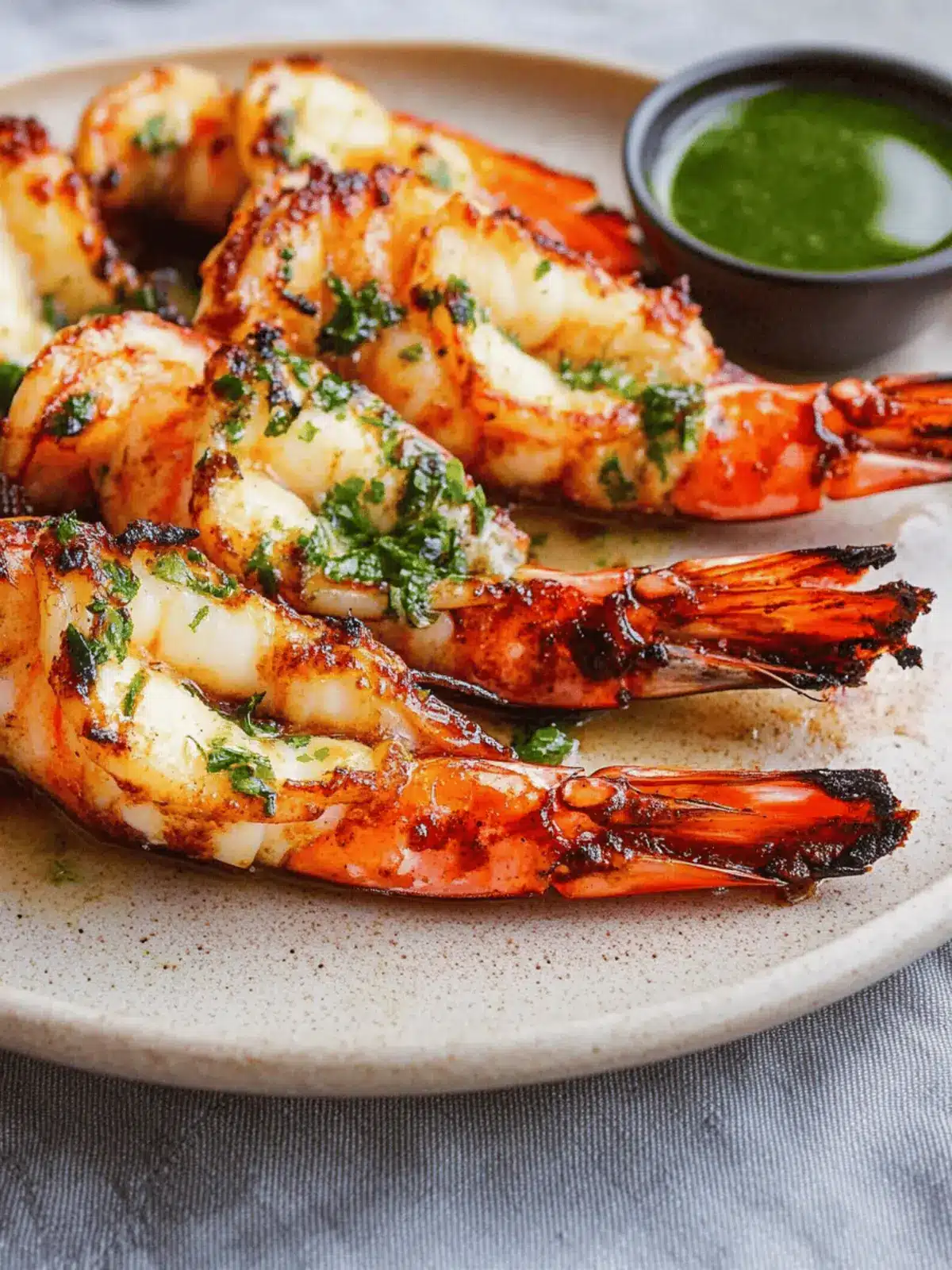 Garlic Confit Butter BBQ Butterflied Prawns
