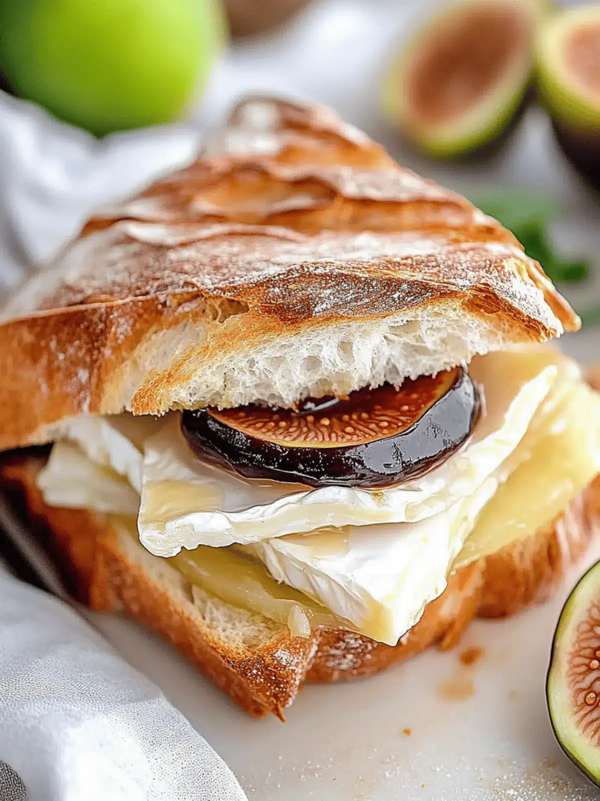 Gourmet Brie Fig Jam Sandwich