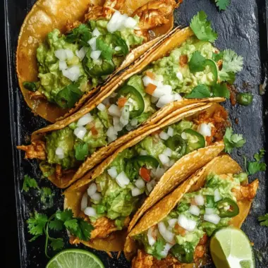 Crispy Poblano Chicken Tacos with Avocado-Jalapeño Salsa