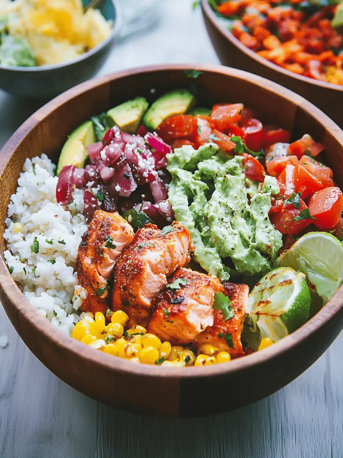 Roasted Salmon Burrito Bowl