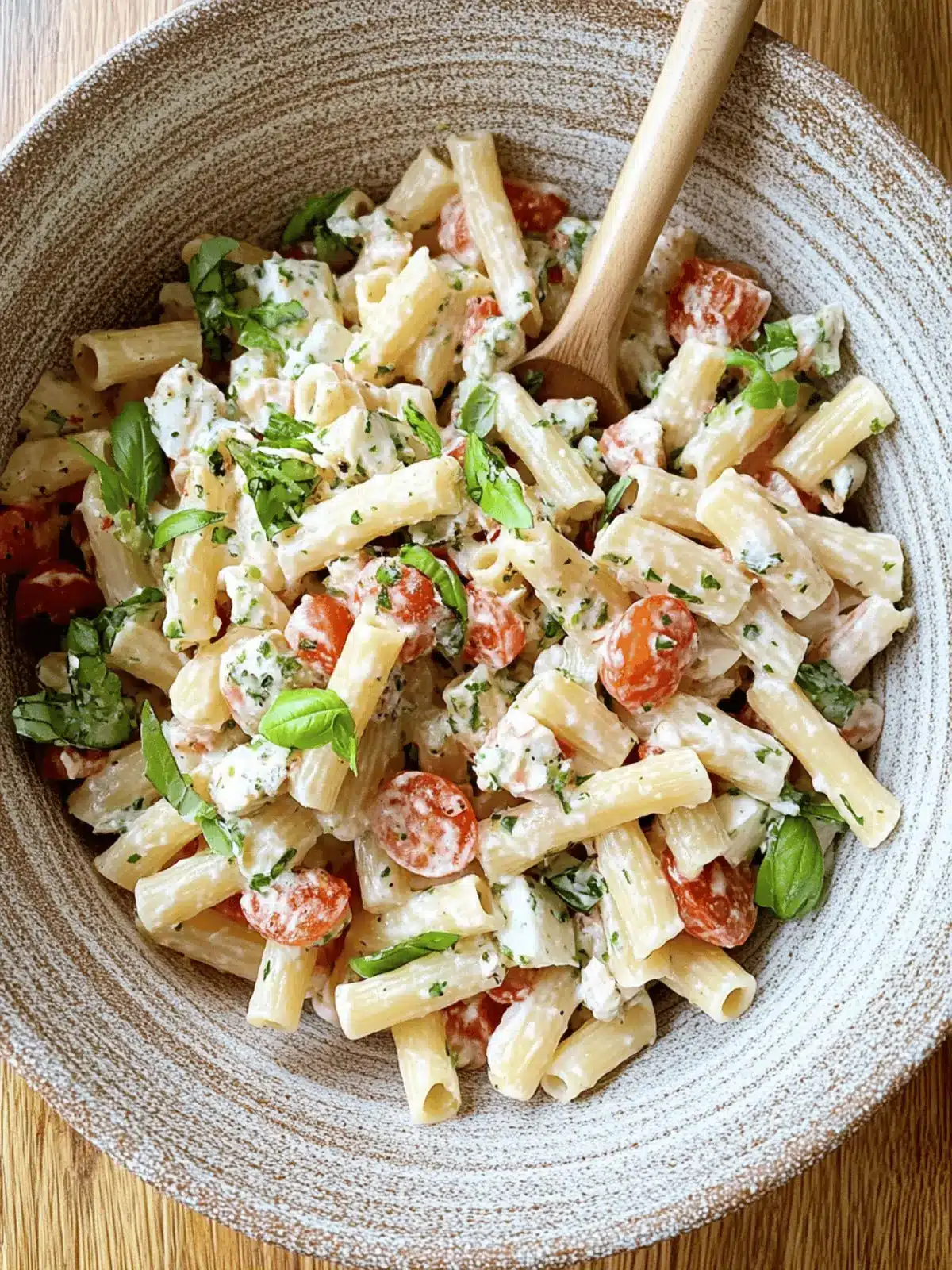 Creamy Caprese Pasta Salad