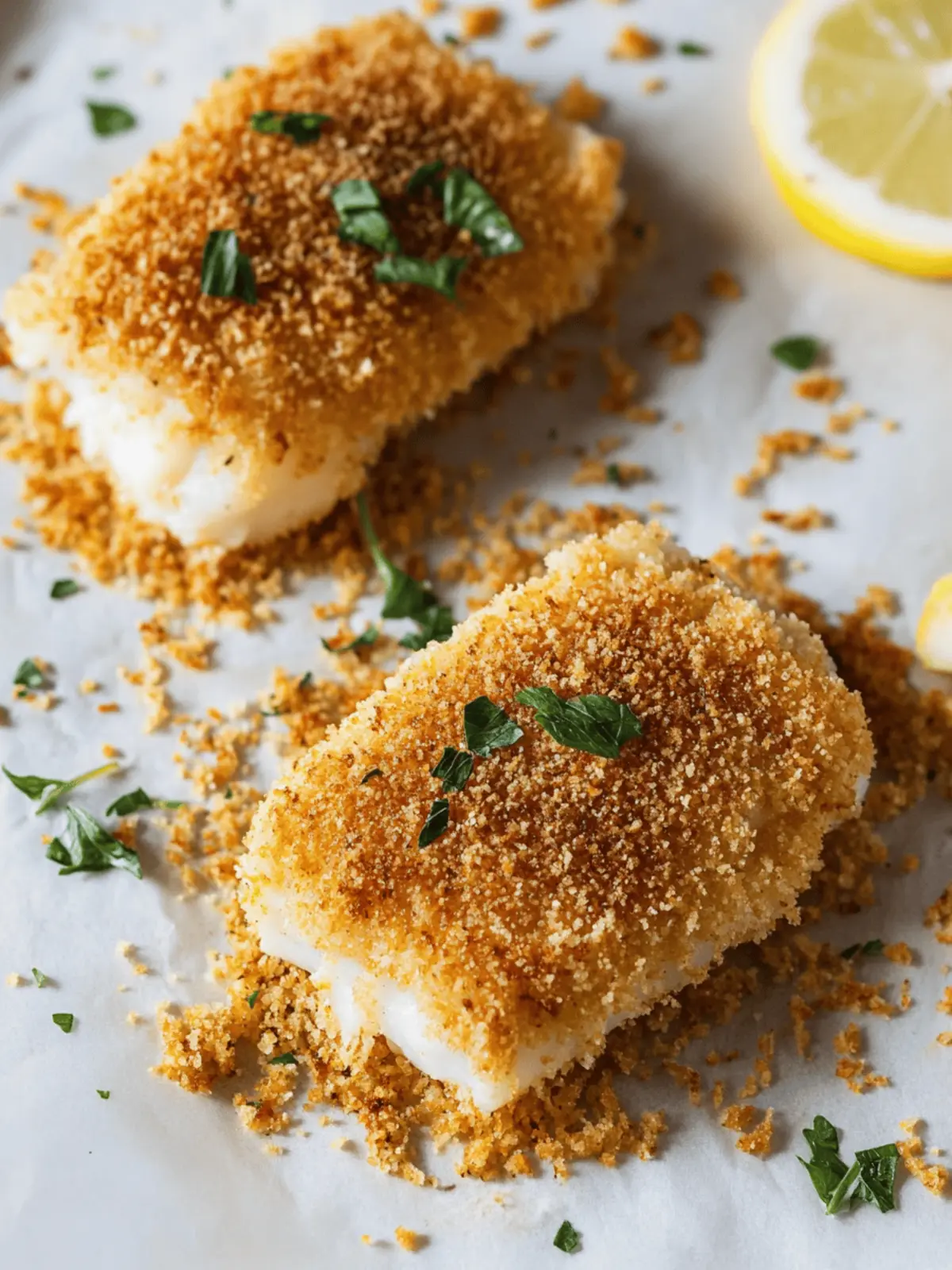 Panko Parmesan Encrusted Cod