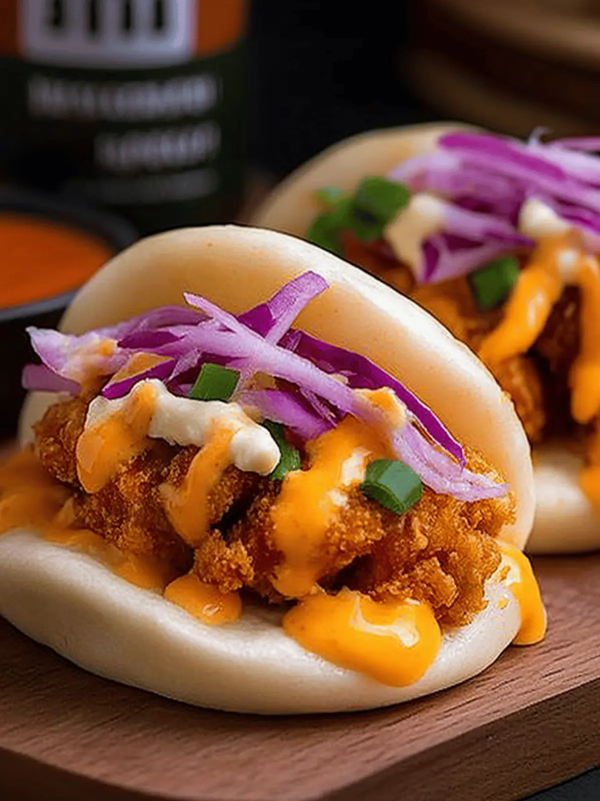 Spicy Fried Chicken Bao Buns