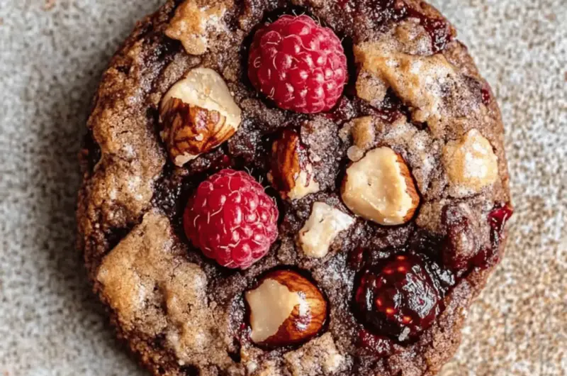 French Style Chocolate Raspberry Hazelnut Cookies
