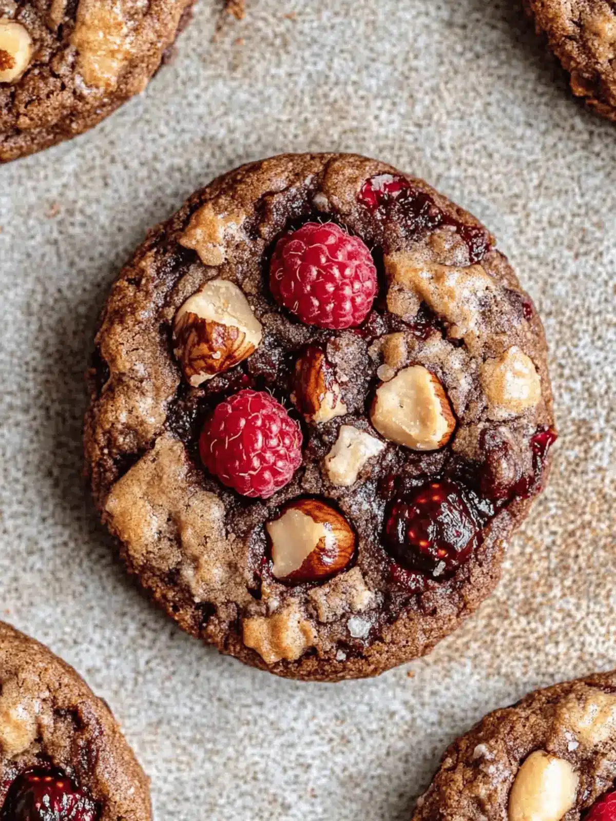 French Style Chocolate Raspberry Hazelnut Cookies