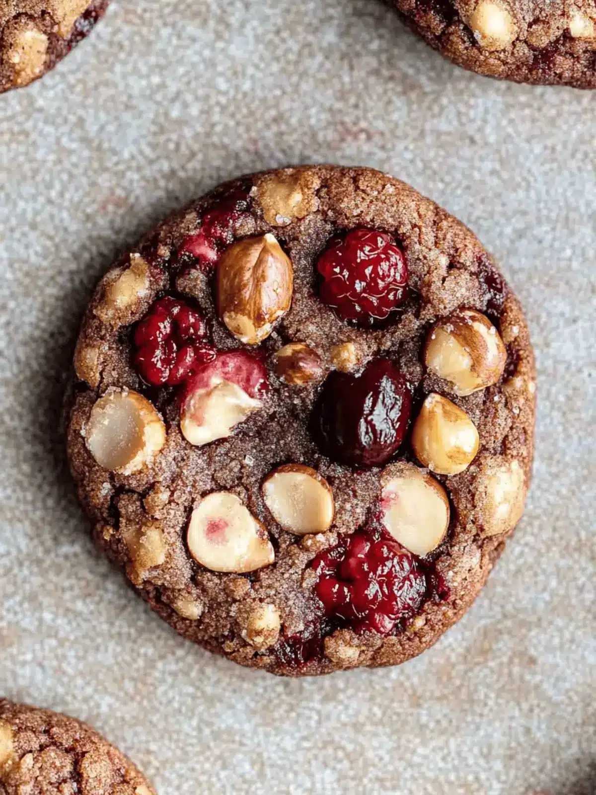 French Style Chocolate Raspberry Hazelnut Cookies