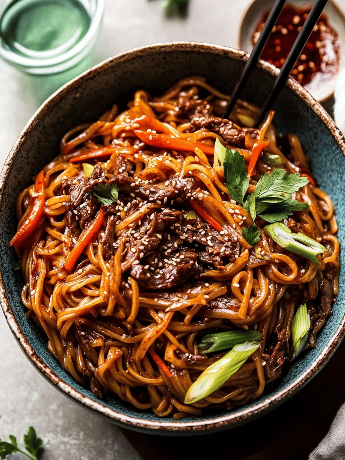 20 Minute Korean Beef Sesame Noodles