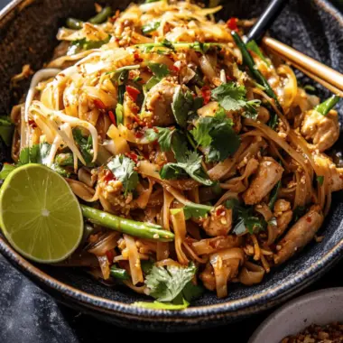 30 Minute Garlic Butter Chicken Pad Thai
