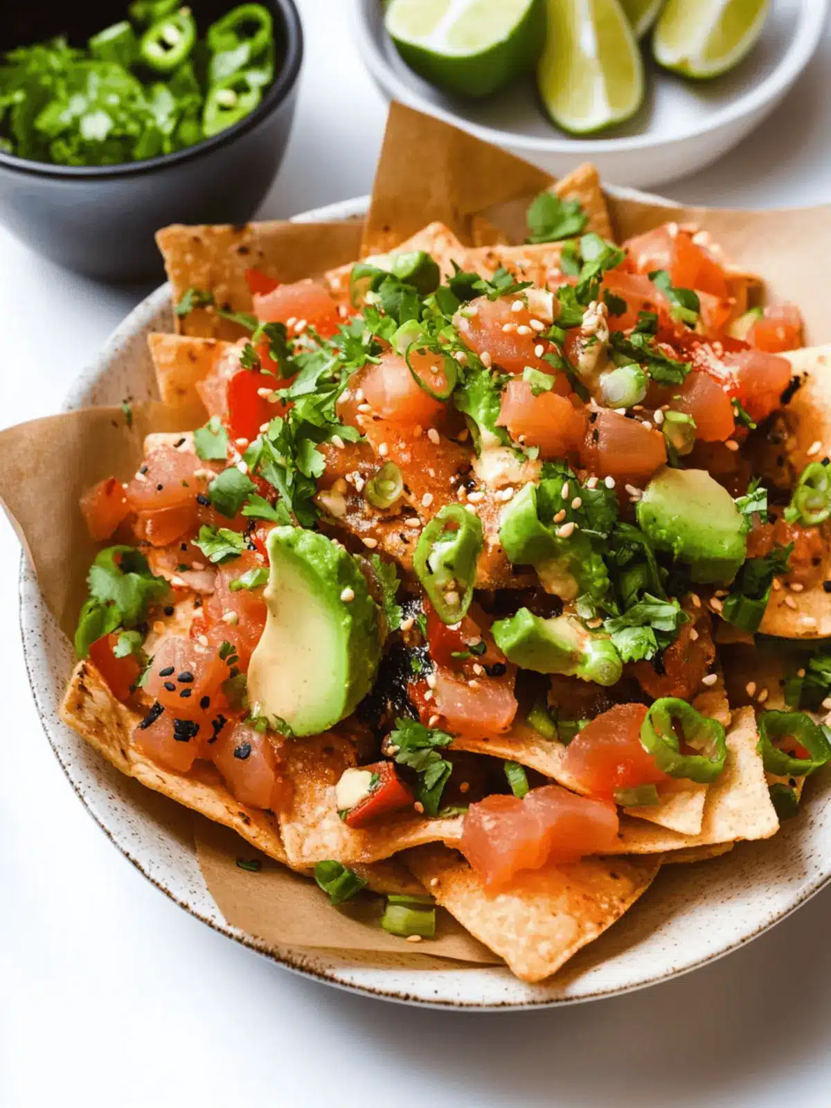 Poke Nachos with Spicy Tuna