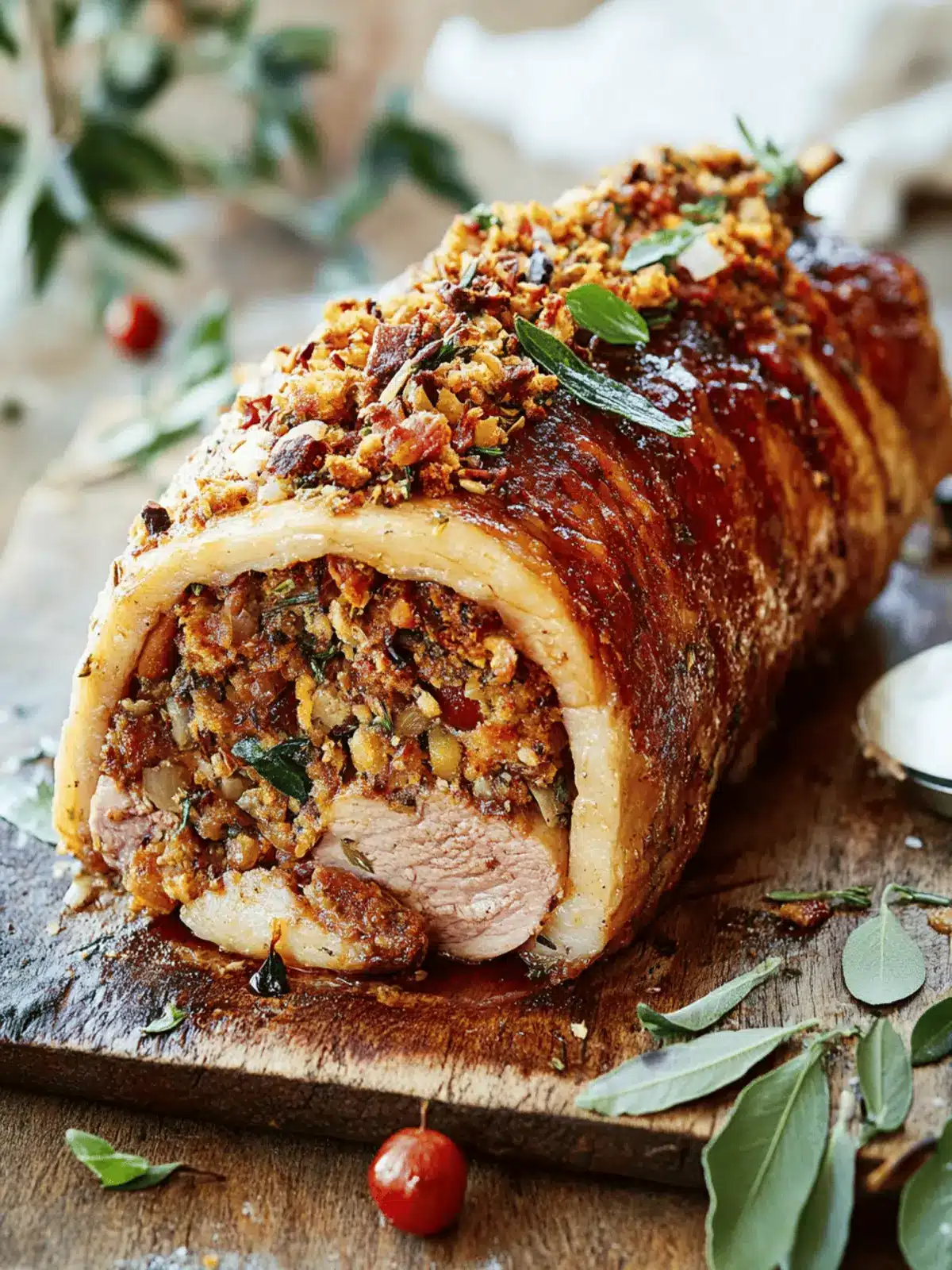 Pork Loin With A Great Herby Stuffing