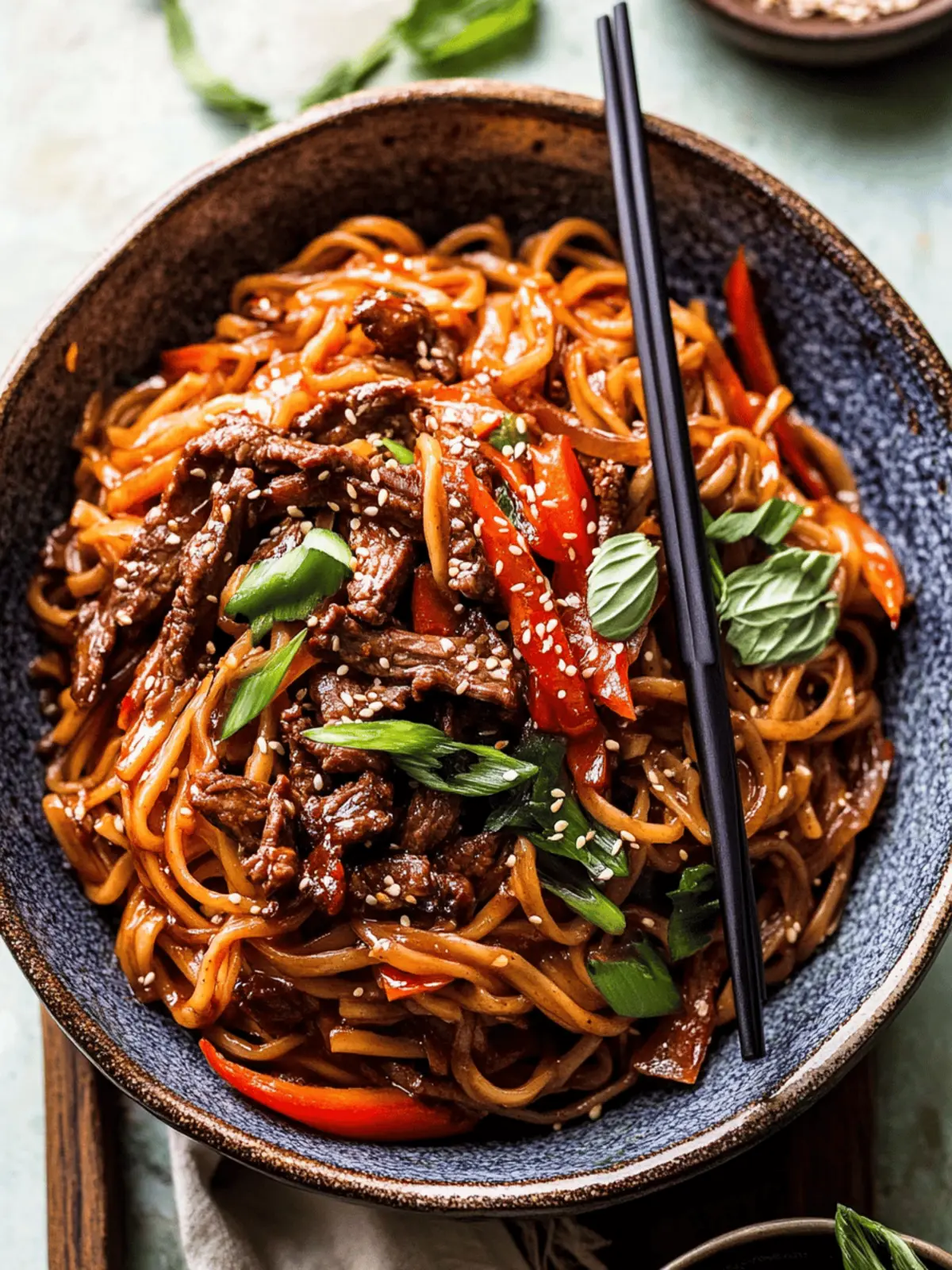 20 Minute Korean Beef Sesame Noodles