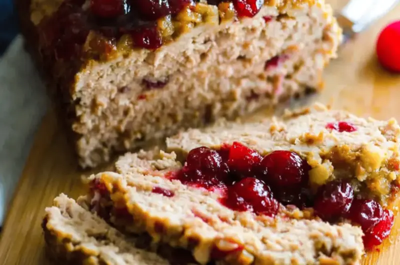 Savory Turkey Meatloaf with Stuffing and Cranberries Delight 1 Turkey Meatloaf with Stuffing and Cranberries