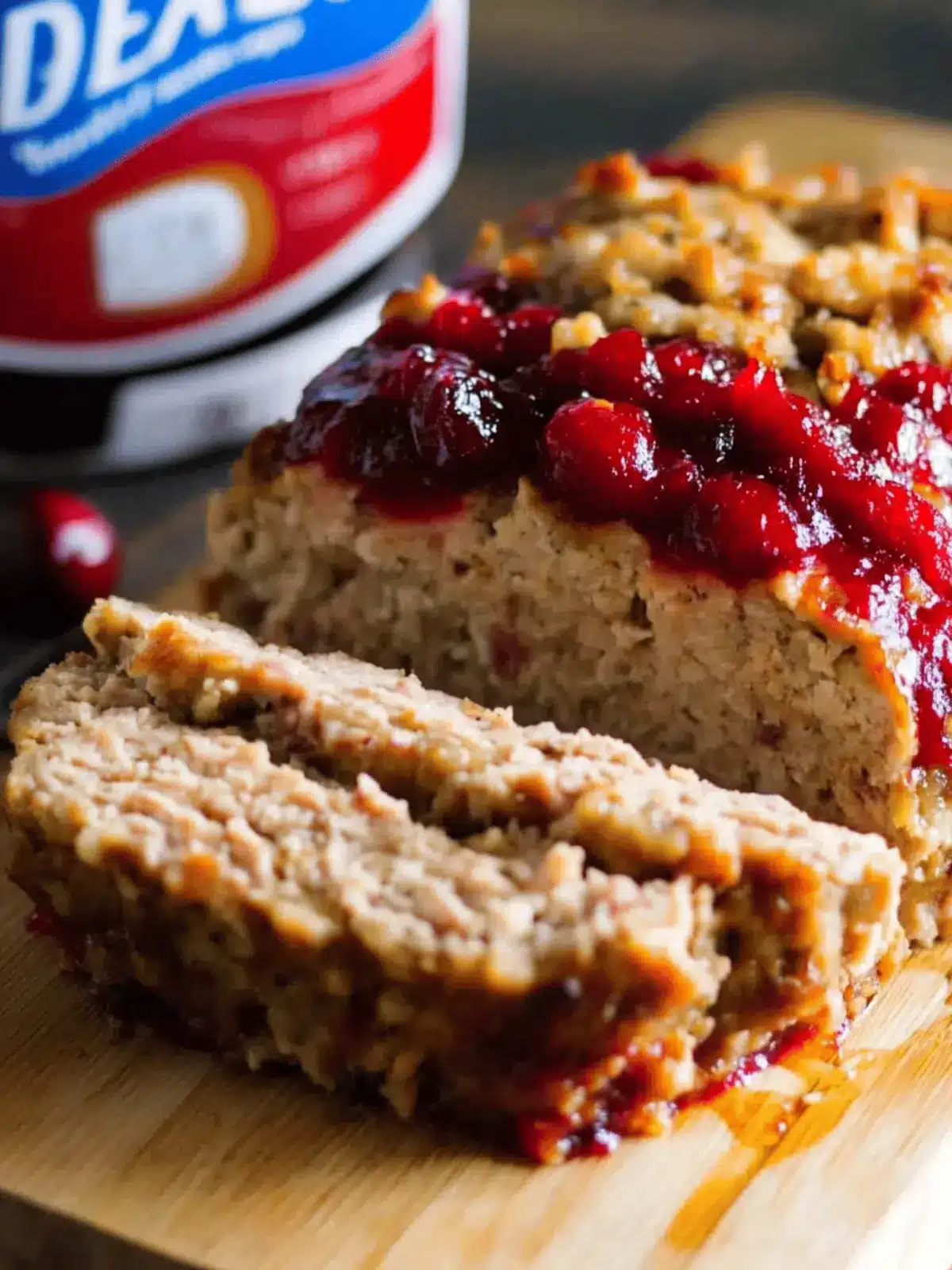 Savory Turkey Meatloaf with Stuffing and Cranberries Delight 4 Turkey Meatloaf with Stuffing and Cranberries