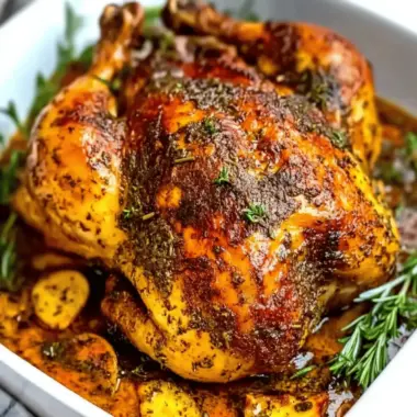 Garlic Herb Butter Roasted Chicken