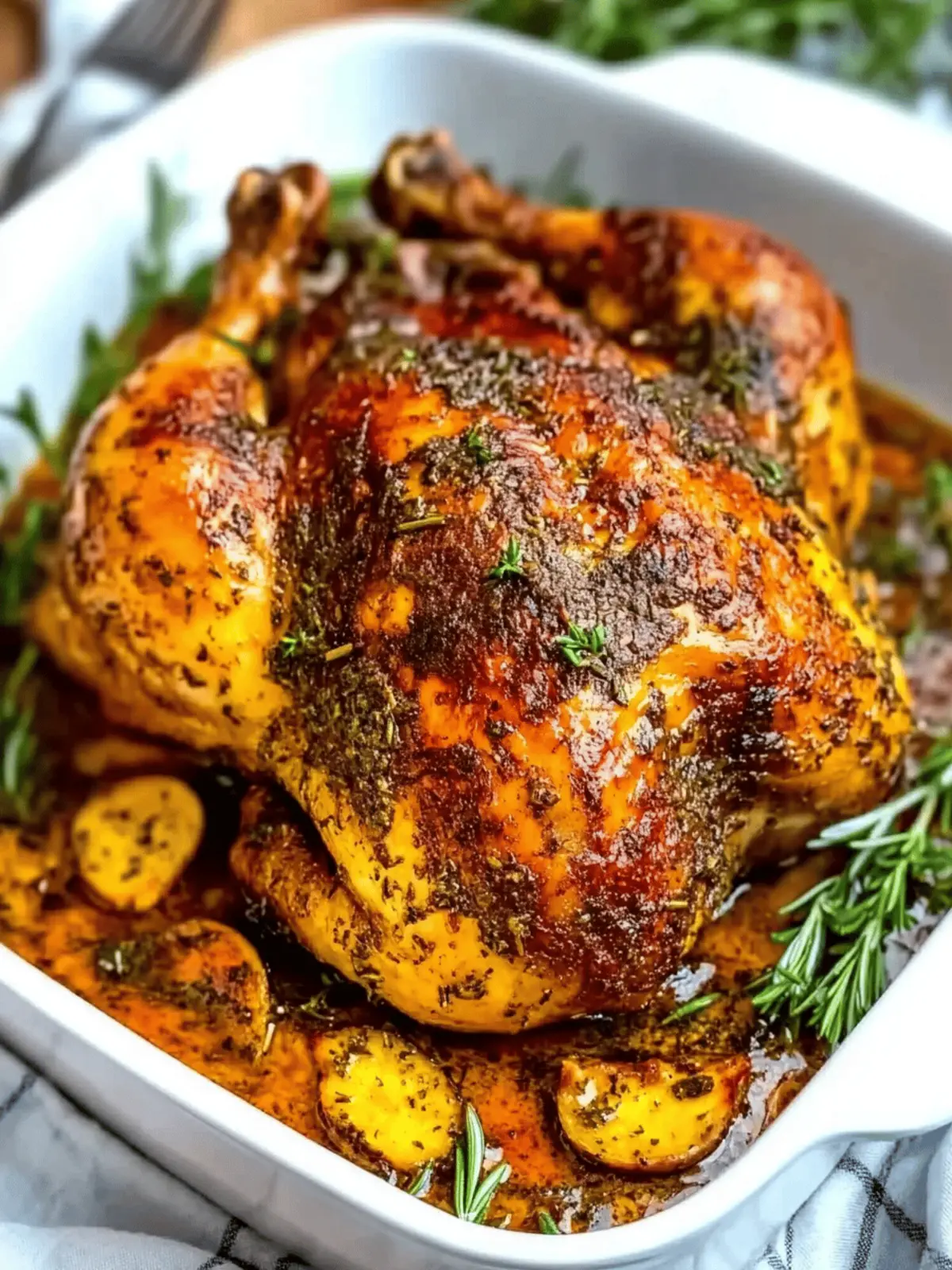 Garlic Herb Butter Roasted Chicken