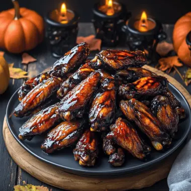 Spooky Bat Wings (Balsamic Glazed Chicken Wings)