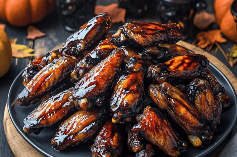 Spooky Bat Wings (Balsamic Glazed Chicken Wings)