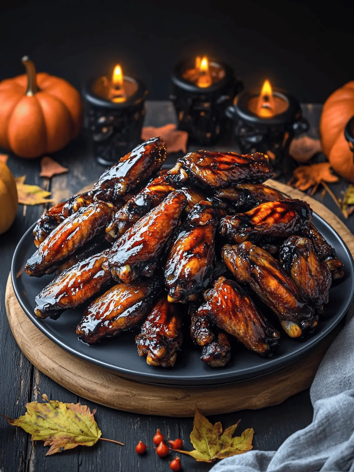 Spooky Bat Wings (Balsamic Glazed Chicken Wings)