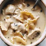 Roasted Garlic White Chicken Lasagna Soup