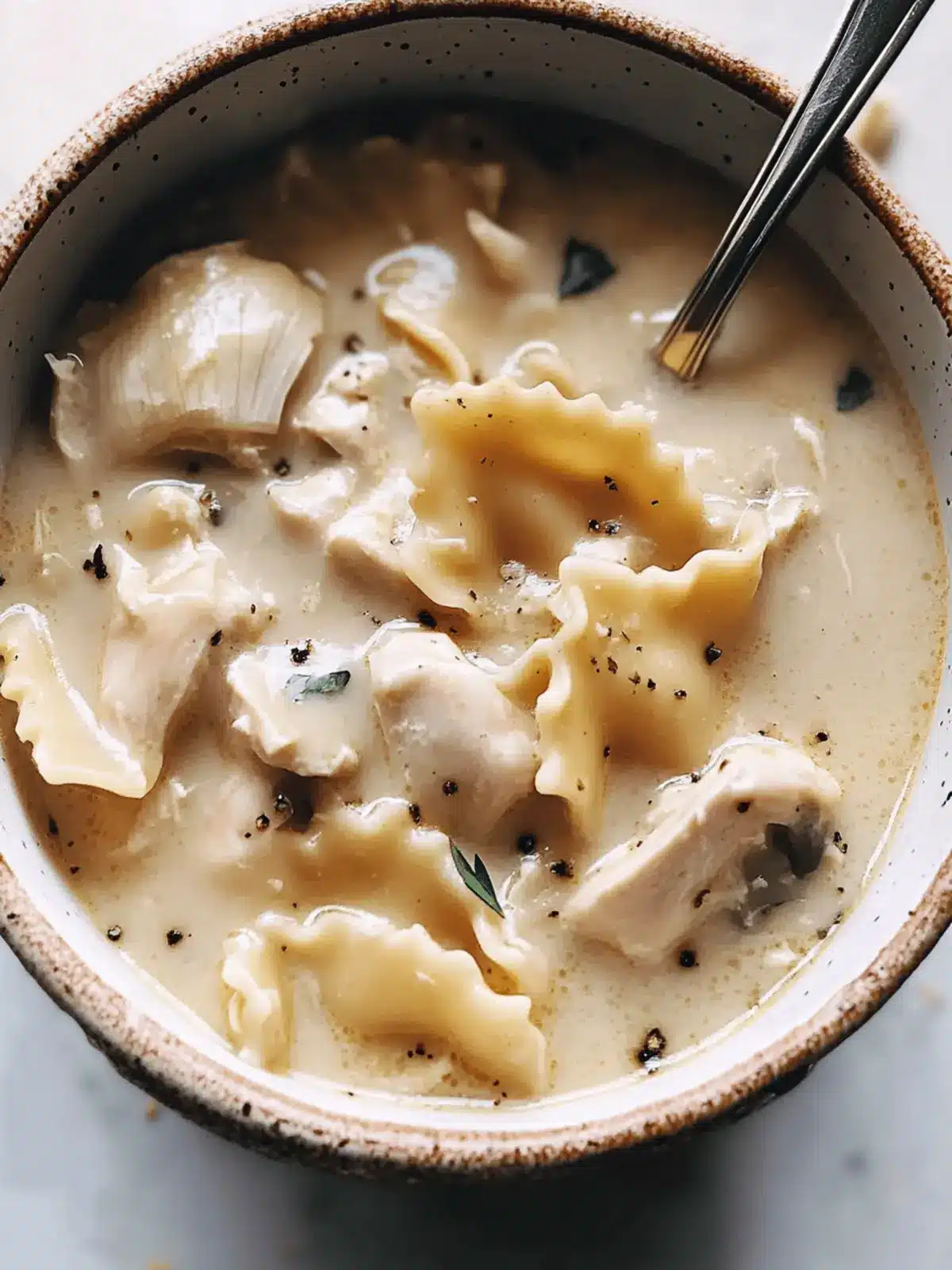 Roasted Garlic White Chicken Lasagna Soup