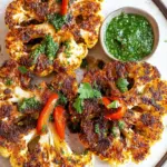 Cajun Roasted Cauliflower Steaks with Chimichurri