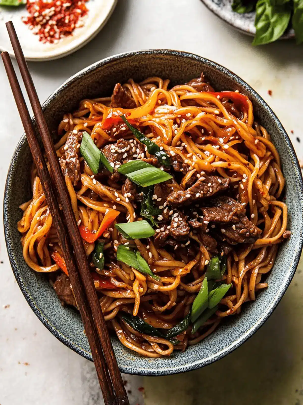 20 Minute Korean Beef Sesame Noodles