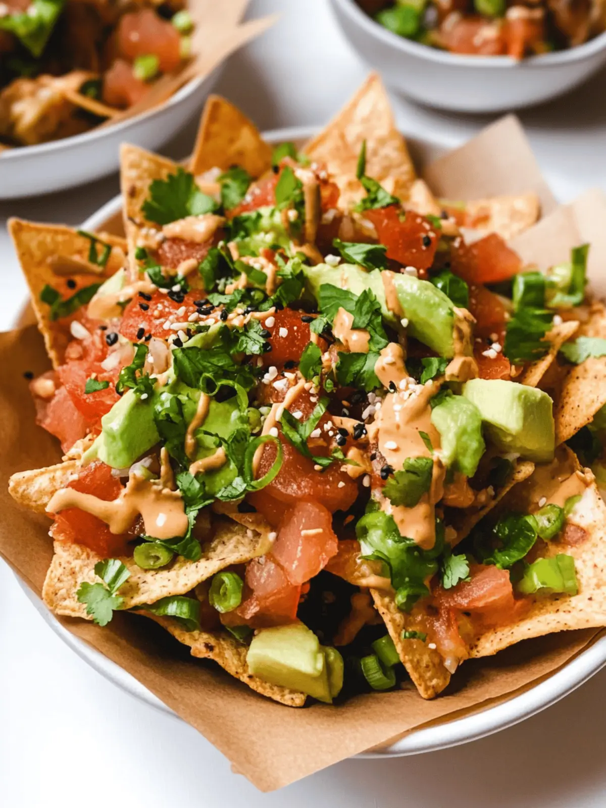 Poke Nachos with Spicy Tuna