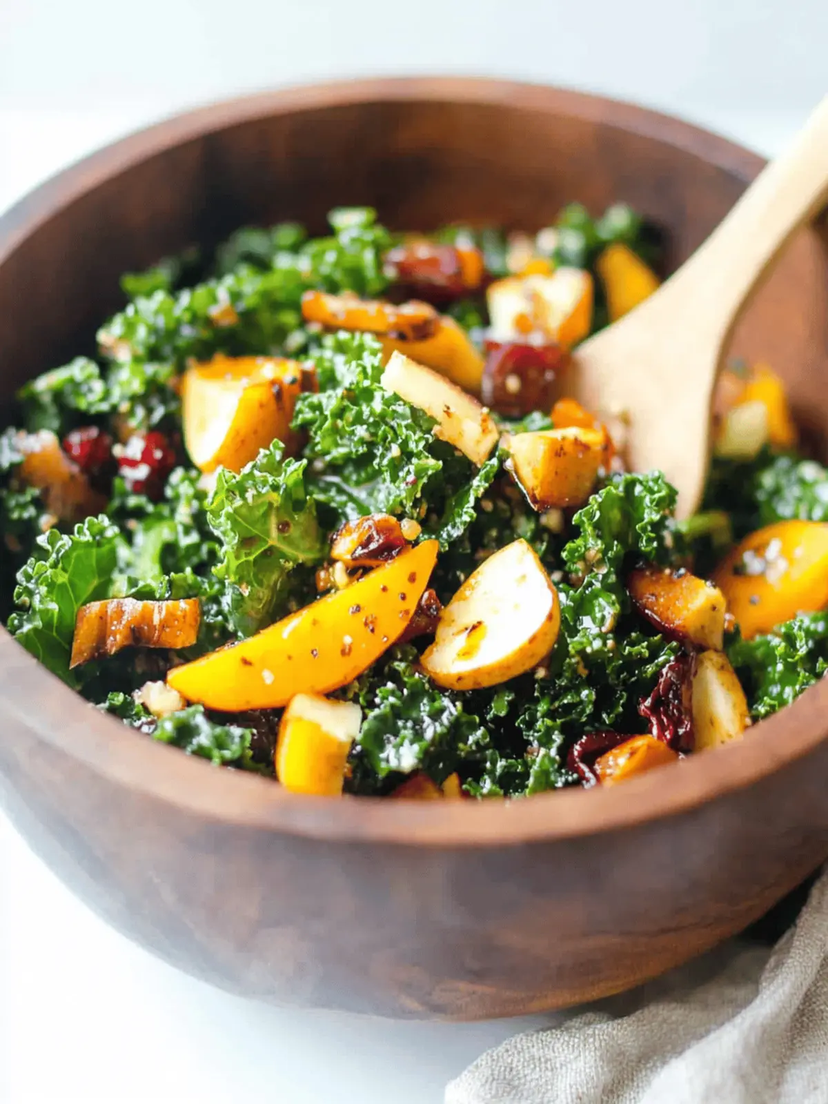 Autumn Kale Salad with Maple Balsamic Vinaigrette