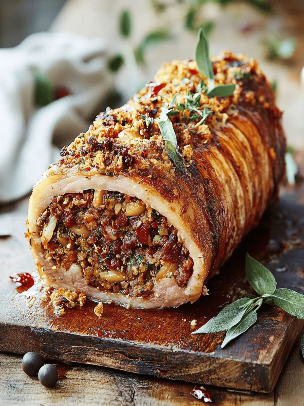 Pork Loin With A Great Herby Stuffing
