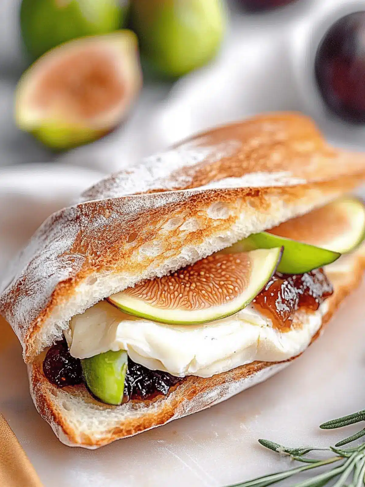 Gourmet Brie Fig Jam Sandwich