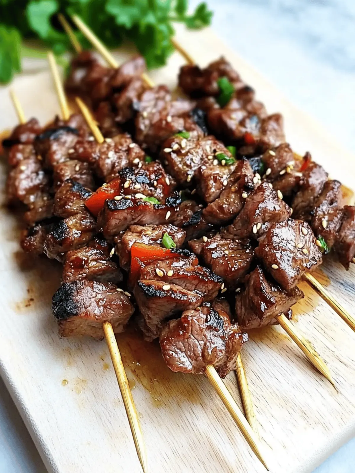 Teriyaki Sesame Beef Skewers