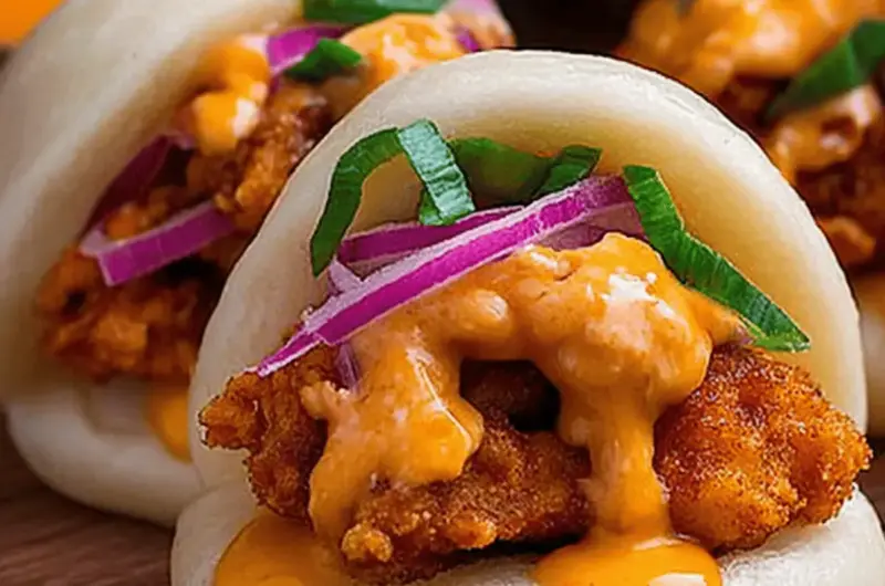 Spicy Fried Chicken Bao Buns