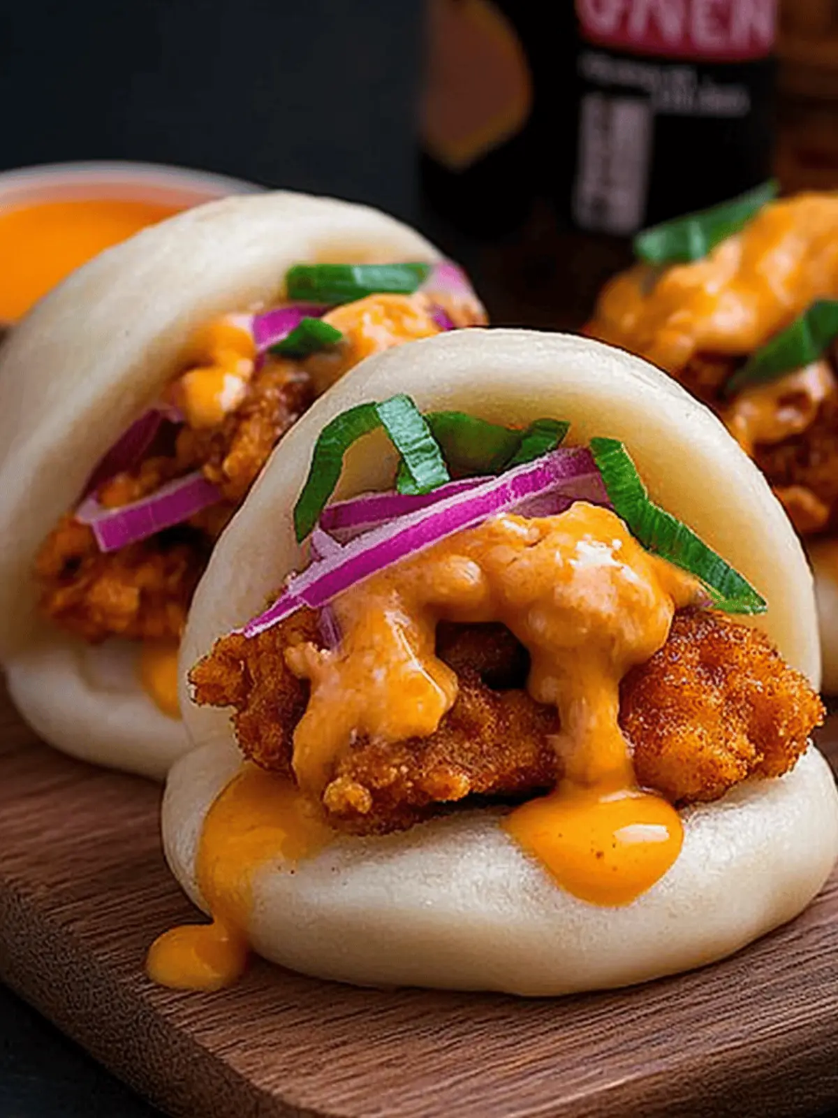 Spicy Fried Chicken Bao Buns