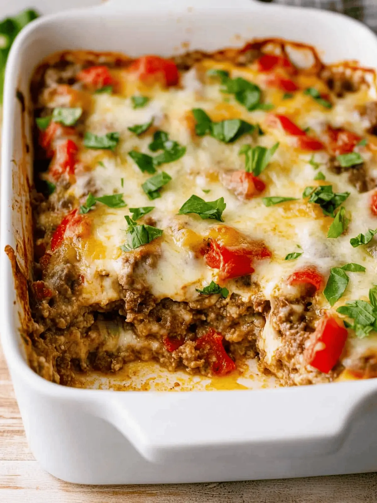 Keto Philly Cheesesteak Casserole