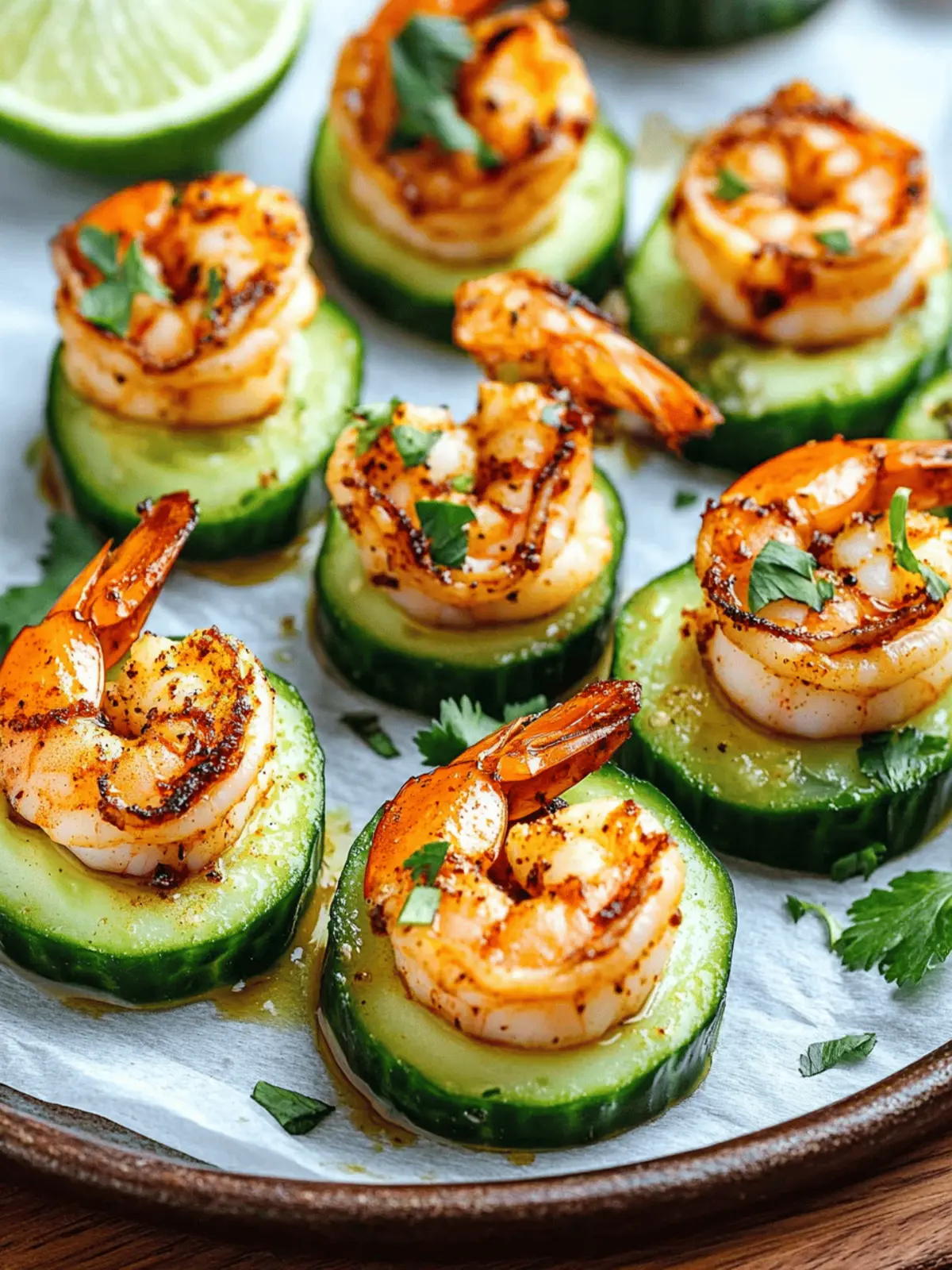Blackened Shrimp Avocado Cucumber Bites