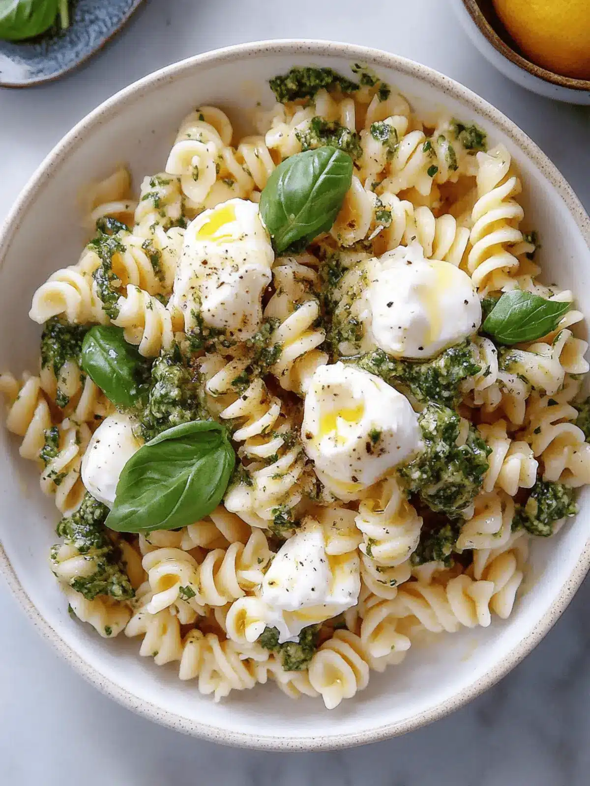 Lemon Burrata Pasta Salad