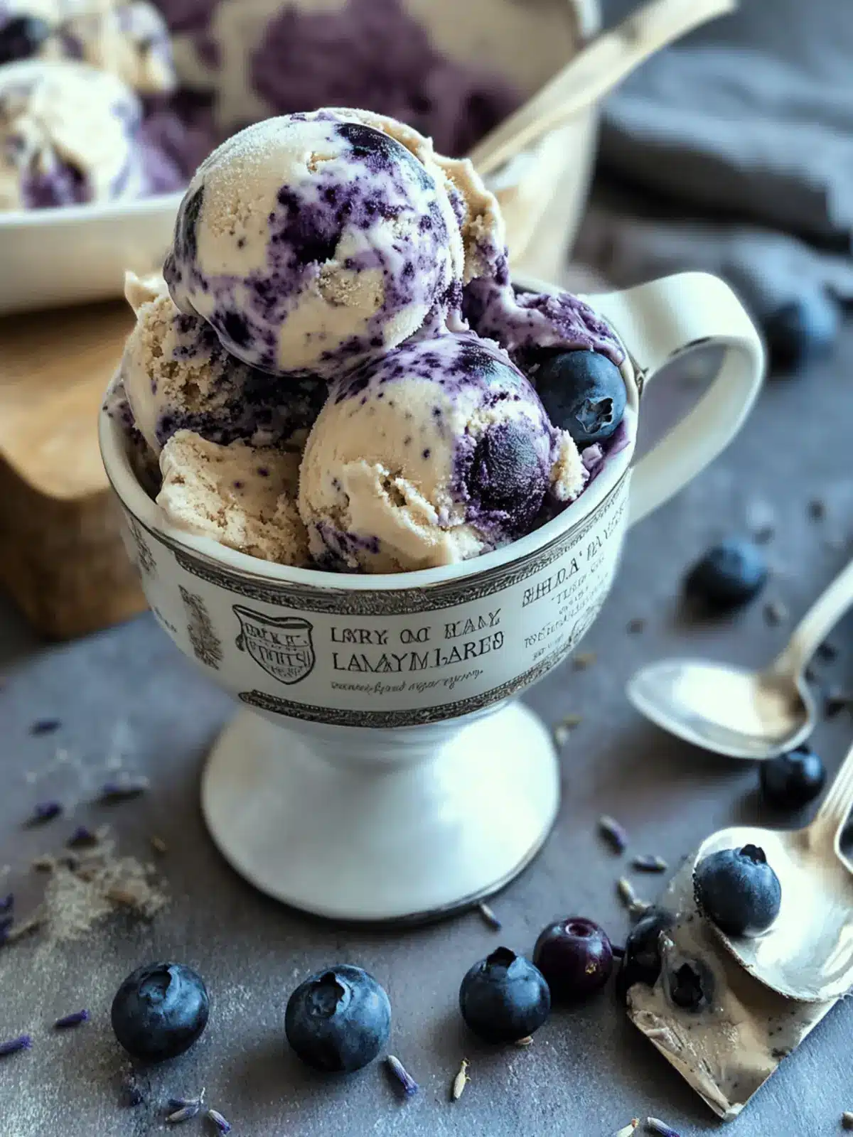 Earl Grey Blueberry Lavender Swirl Ice Cream