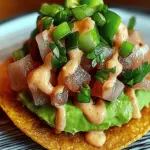Spicy Tuna Tartare Tostada with Chipotle Mayo